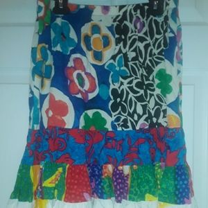 Jams World Vintage Hawaiian Style Floral 60s Colorful Skirt Excellent Condition